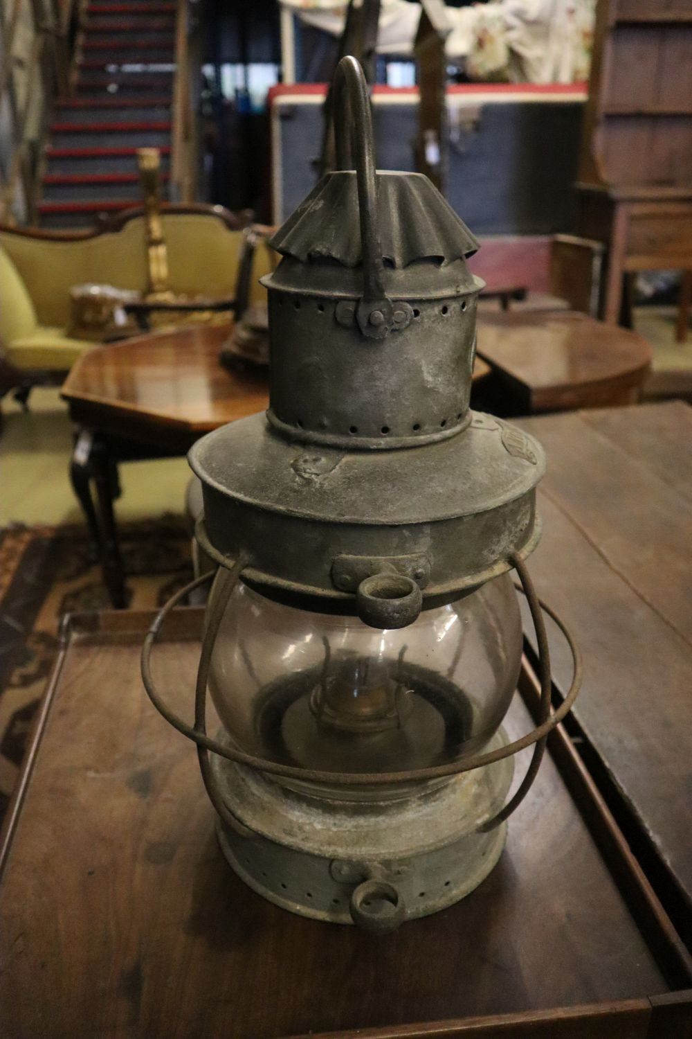 A Victorian Anchor ships lantern by Nunn Ridsdale & Co. London, height 52cm
